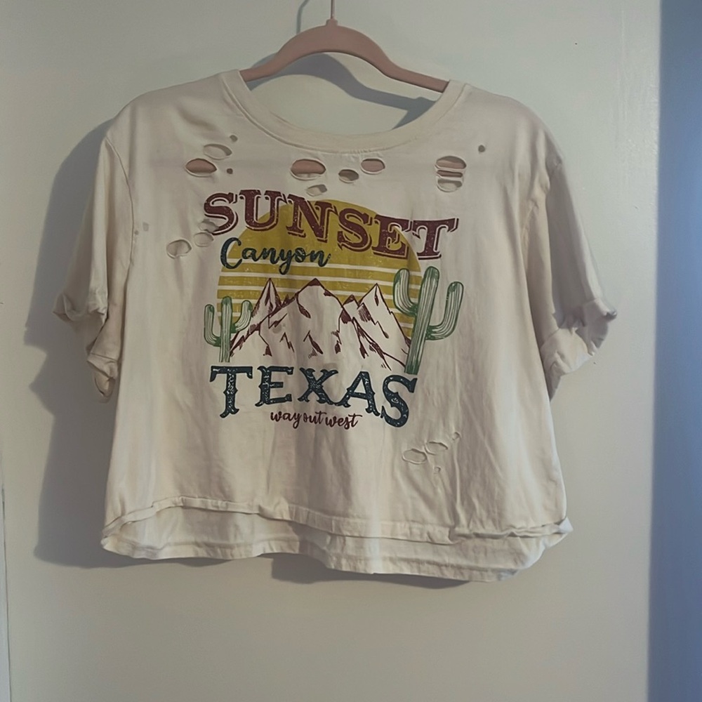 holey shirt, from La Luna, size XL, cream/white
